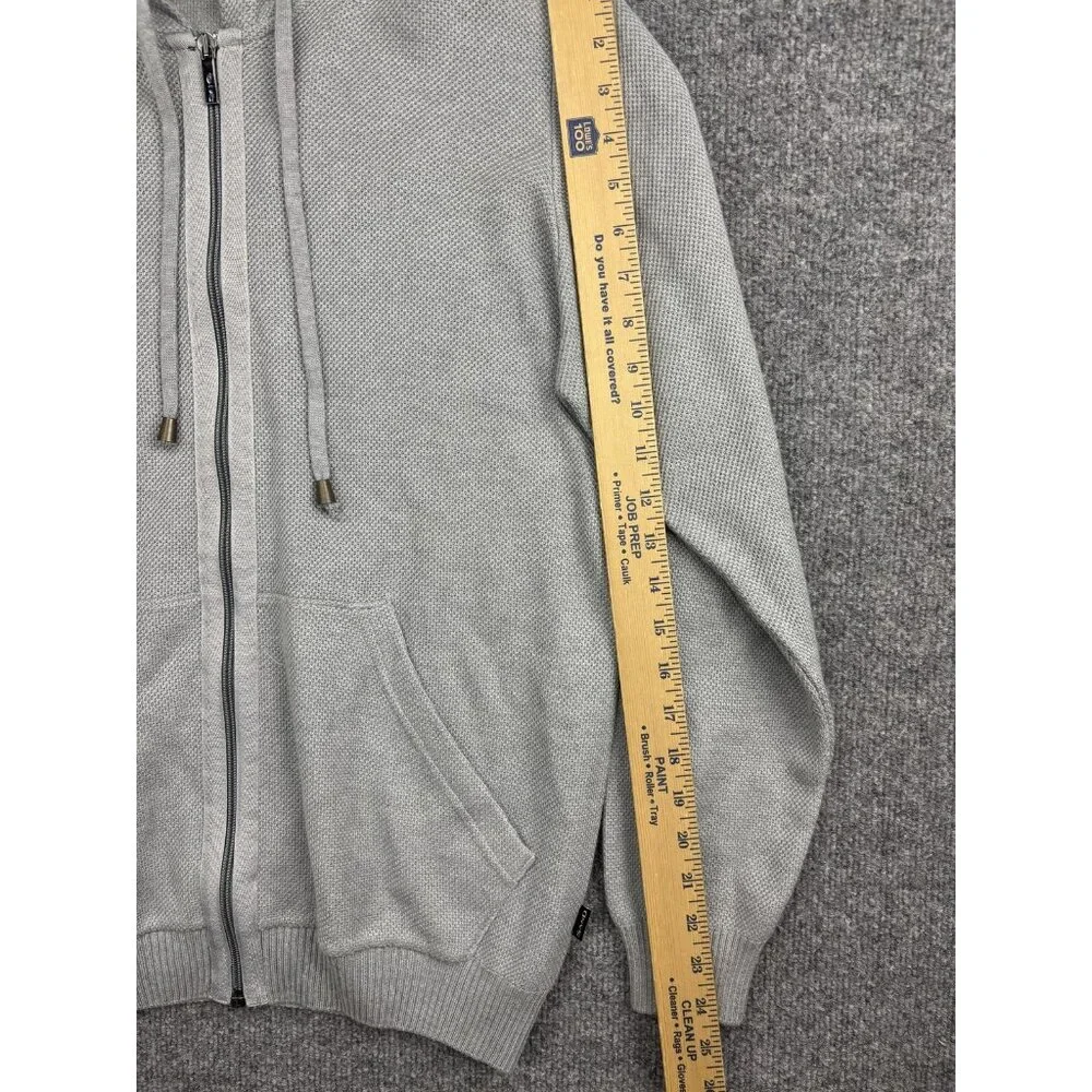 Sand Copenhagen‎ Sweater Mens Large Gray Knit Full Zip Hooded Jacket Casual